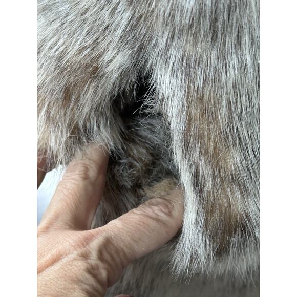 SCANDINAVIAN FOX FAUX FUR Unisex COAT NEW XL VINTAGE - Picture 11 of 16